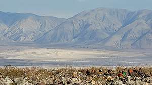 View of remote Panamint Sand Dunes from the Panamint Springs Resort